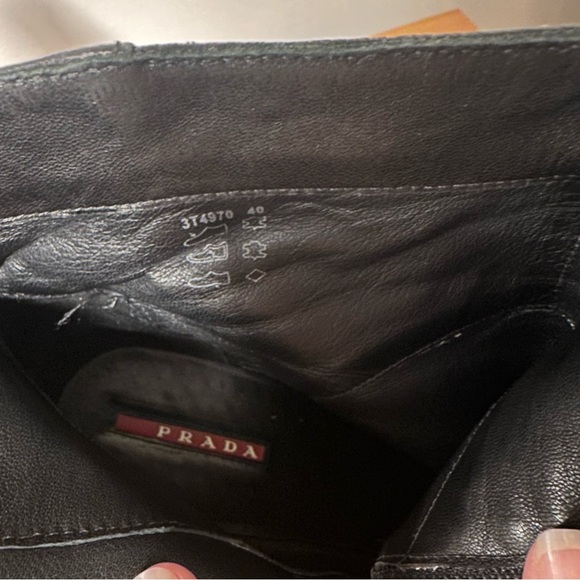 Prada Black Leather Wedge Booties as 9 / EU 40 - Picture 8 of 8